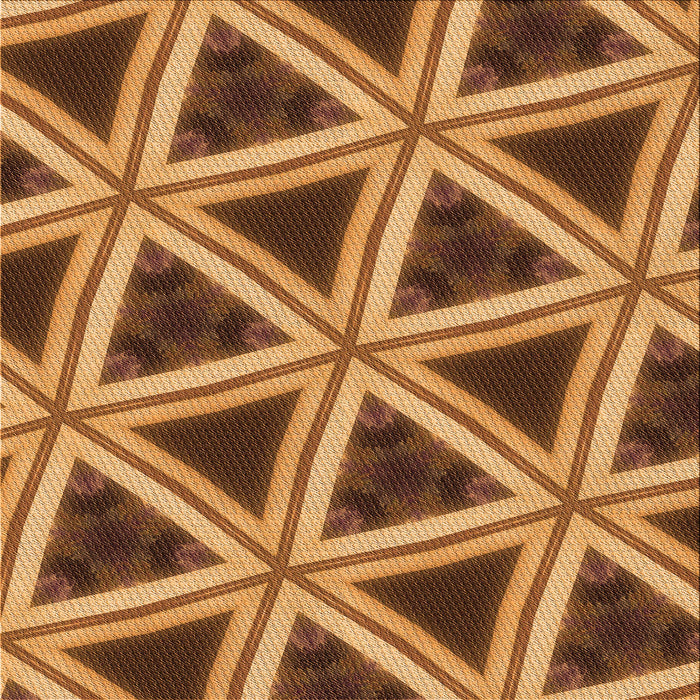 Round Patterned Saddle Brown Rug, pat3620org