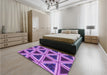 Patterned Purple Rug in a Bedroom, pat3620pur