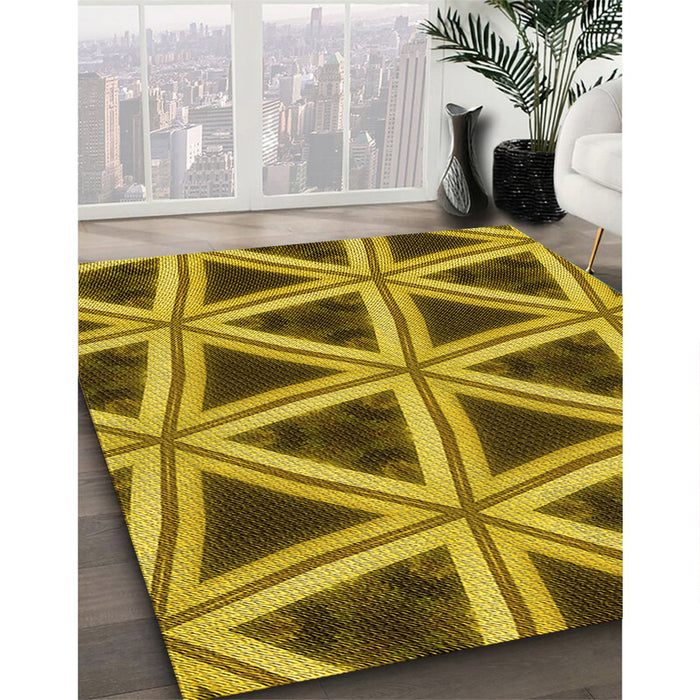 Patterned Dark Bronze Brown Rug in Family Room, pat3620yw