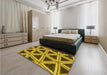 Patterned Dark Bronze Brown Rug in a Bedroom, pat3620yw