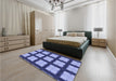 Patterned Sky Blue Rug in a Bedroom, pat3621blu