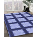 Machine Washable Transitional Sky Blue Rug in a Family Room, wshpat3621blu