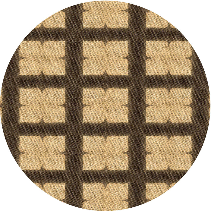 Square Patterned Orange Rug, pat3621brn