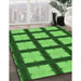 Patterned Deep Emerald Green Rug in Family Room, pat3621grn