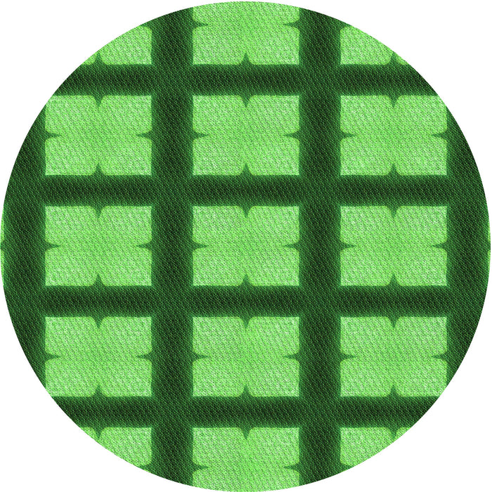 Square Patterned Deep Emerald Green Rug, pat3621grn
