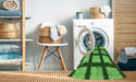 Machine Washable Transitional Deep Emerald Green Rug in a Washing Machine, wshpat3621grn