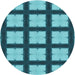 Square Patterned Diamond Blue Rug, pat3621lblu