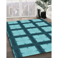 Patterned Diamond Blue Rug, pat3621lblu