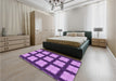 Patterned Violet Purple Rug in a Bedroom, pat3621pur