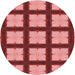 Square Patterned Red Rug, pat3621rd