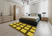 Patterned Dark Bronze Brown Rug in a Bedroom, pat3621yw