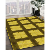 Patterned Dark Bronze Brown Rug, pat3621yw