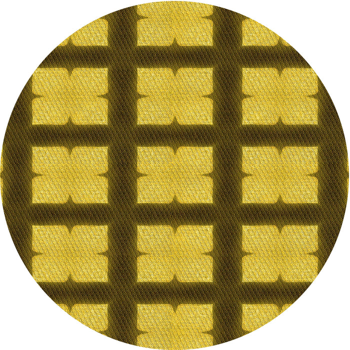 Square Patterned Dark Bronze Brown Rug, pat3621yw