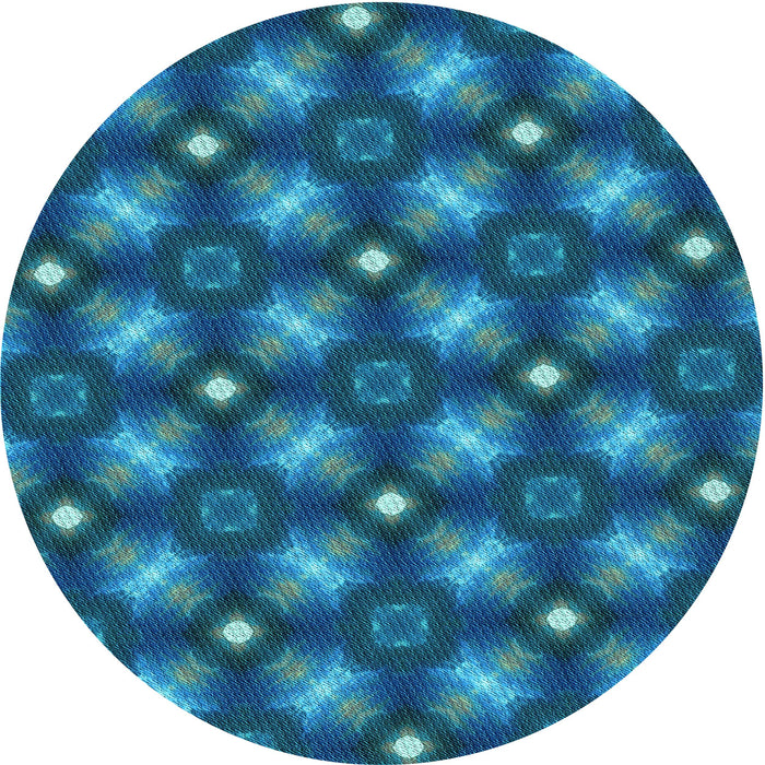 Square Patterned Blueberry Blue Rug, pat3622lblu