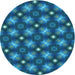 Square Patterned Blueberry Blue Rug, pat3622lblu