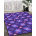 Patterned Amethyst Purple Rug in Family Room, pat3622pur