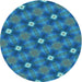 Square Patterned Blue Rug, pat3623lblu