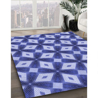 Patterned Denim Blue Rug, pat3624blu