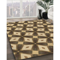 Patterned Metallic Gold Rug, pat3624brn