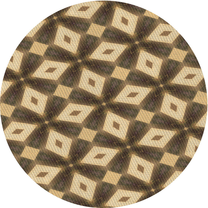 Square Patterned Metallic Gold Rug, pat3624brn
