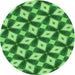 Square Patterned Green Rug, pat3624grn