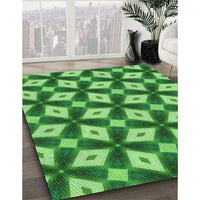 Patterned Green Rug, pat3624grn