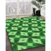 Patterned Green Rug in Family Room, pat3624grn