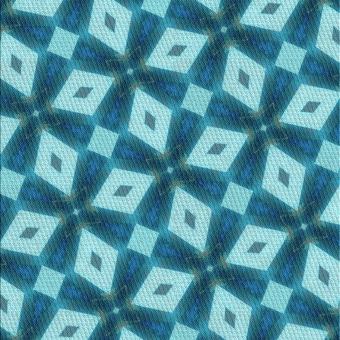 Patterned Dark Cyan Green Rug, pat3624lblu