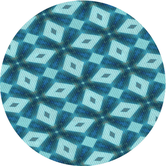 Square Machine Washable Transitional Dark Cyan Green Rug in a Living Room, wshpat3624lblu