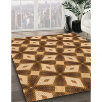 Patterned Saddle Brown Rug, pat3624org