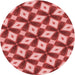 Square Patterned Pastel Red Pink Rug, pat3624rd