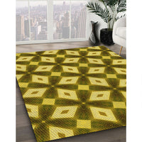 Patterned Dark Bronze Brown Rug, pat3624yw