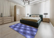 Patterned Light Slate Blue Rug in a Bedroom, pat3625blu