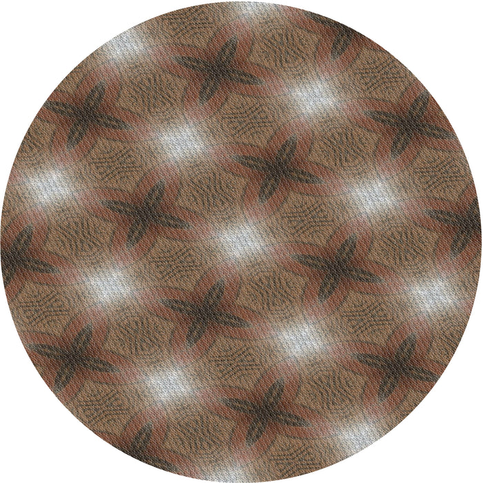 Sideview of Patterned Camel Brown Novelty Rug, pat3625