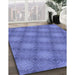 Patterned Sky Blue Rug in Family Room, pat3626blu