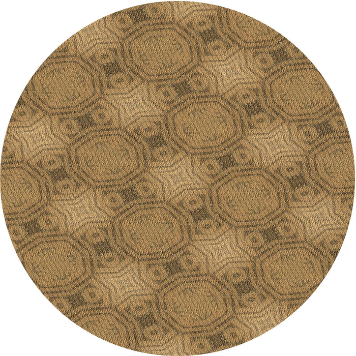 Square Patterned Saddle Brown Rug, pat3626brn