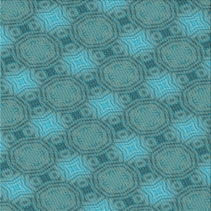 Round Patterned Dark Cyan Green Rug, pat3626lblu