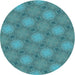 Square Machine Washable Transitional Dark Cyan Green Rug in a Living Room, wshpat3626lblu