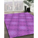 Patterned Bright Neon Pink Purple Rug in Family Room, pat3626pur