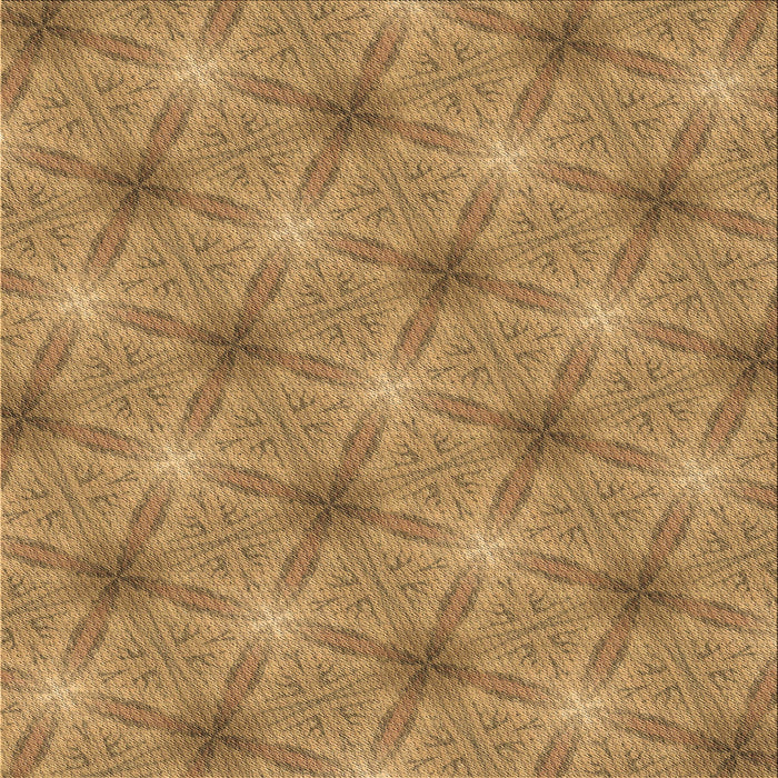 Round Patterned Yellow Rug, pat3627brn