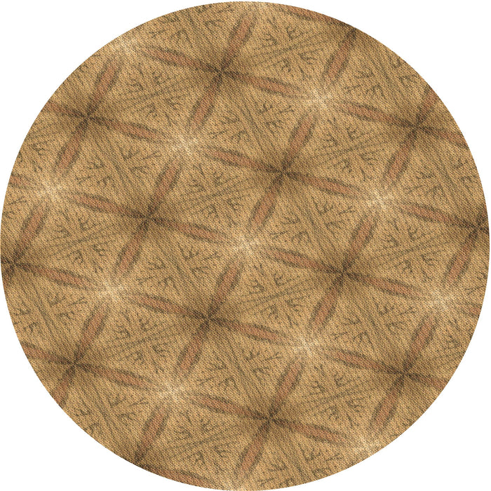 Square Machine Washable Transitional Yellow Rug in a Living Room, wshpat3627brn