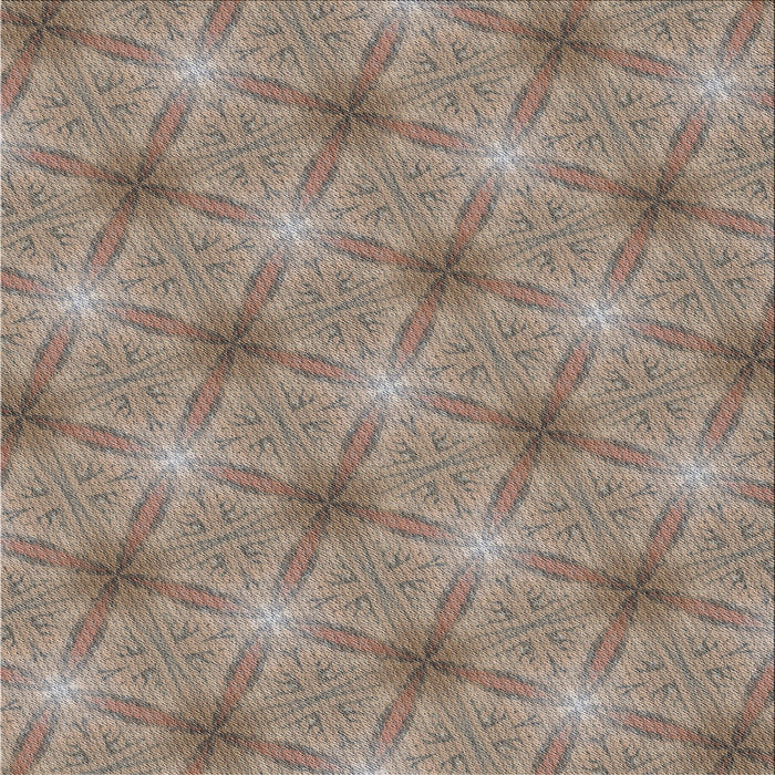 Square Patterned Brown Novelty Rug, pat3627