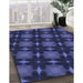 Patterned Royal Blue Rug in Family Room, pat3628blu