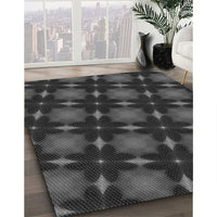 Patterned Charcoal Black Rug, pat3628gry