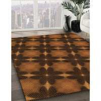 Patterned Mahogany Brown Rug, pat3628org