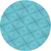 Square Patterned Dark Turquoise Green Rug, pat3629lblu