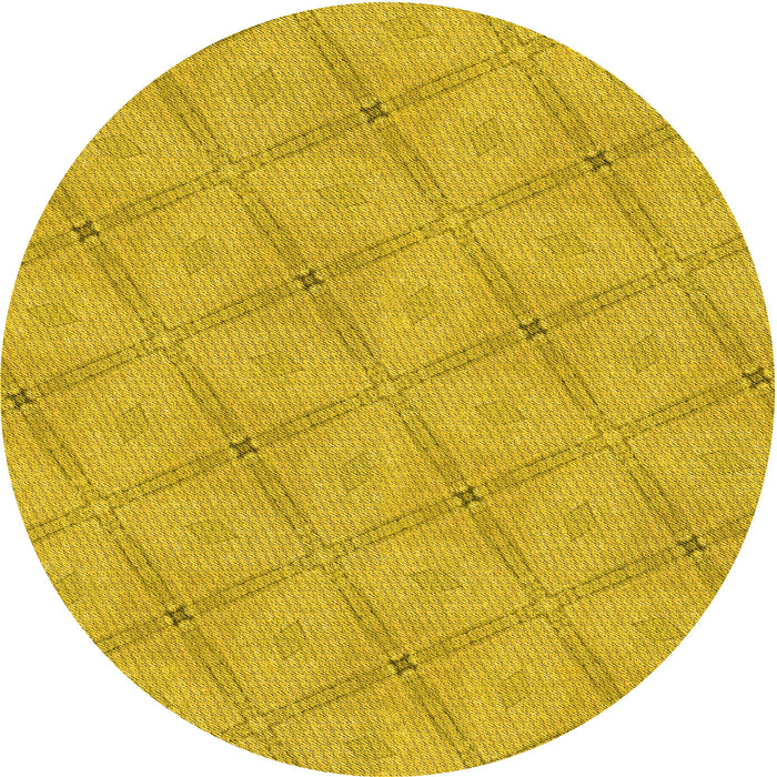 Square Patterned Orange Gold Rug, pat3629yw