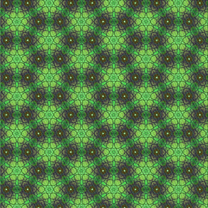 Round Patterned Black Rug, pat363grn