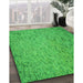 Patterned Neon Green Rug in Family Room, pat3630grn