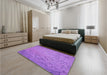 Patterned Purple Rug in a Bedroom, pat3630pur